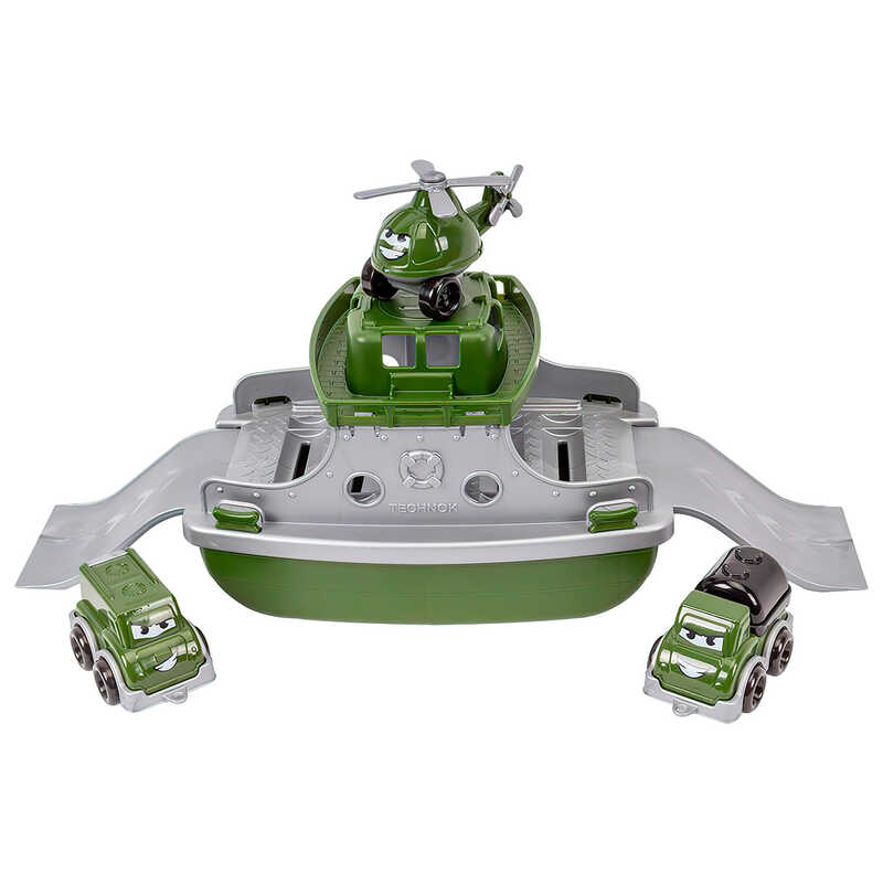 гр Ігровий набір "Військовий транспорт" 9369 (6) "Technok Toys" військовий човен, 2 машинки, гелікоптер