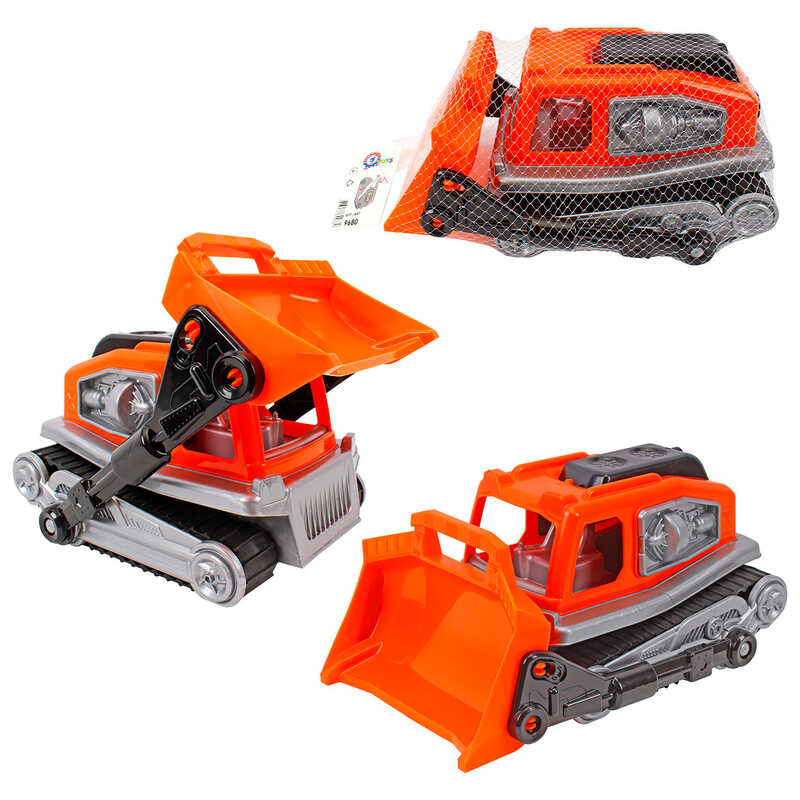 гр Бульдозер 9680 (4) "Technok Toys", гусениця, рухомі елементи, в сітці