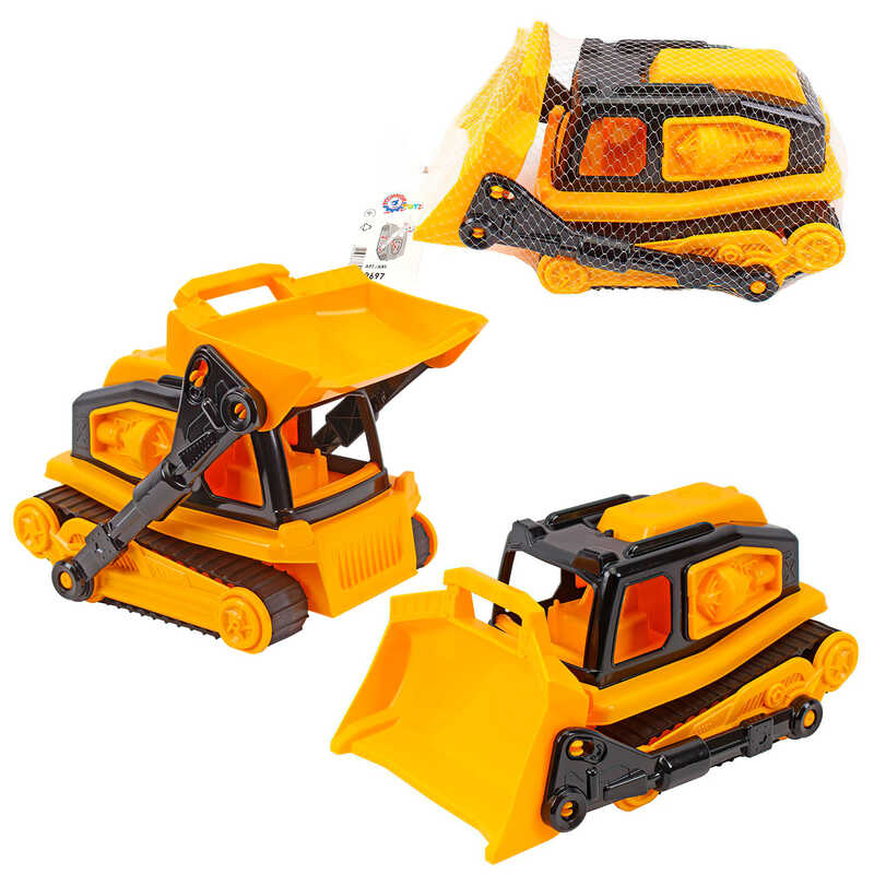 гр Бульдозер 9697 (4) "Technok Toys", гусениця, рухомі елементи, в сітці