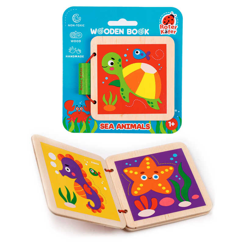 гр Дерев'яна книжечка «Морські жителі» RW3031 (10) "Vladi Toys", на листі