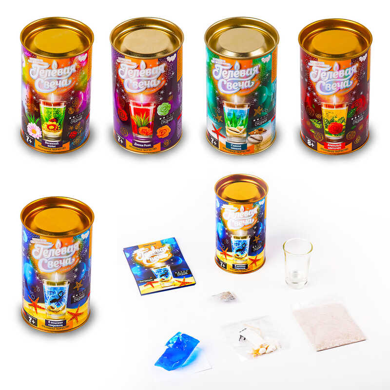 гр Набір "Гелева свічка" в тубусі GS-01-01,02,03,04,05 (12) "Danko Toys" ВИДАЄТЬСЯ МІКС ВИДІВ