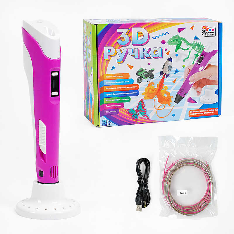 гр Ручка 3D 74328 (12/2) "4FUN Game Club", USB кабель живлення, в коробці