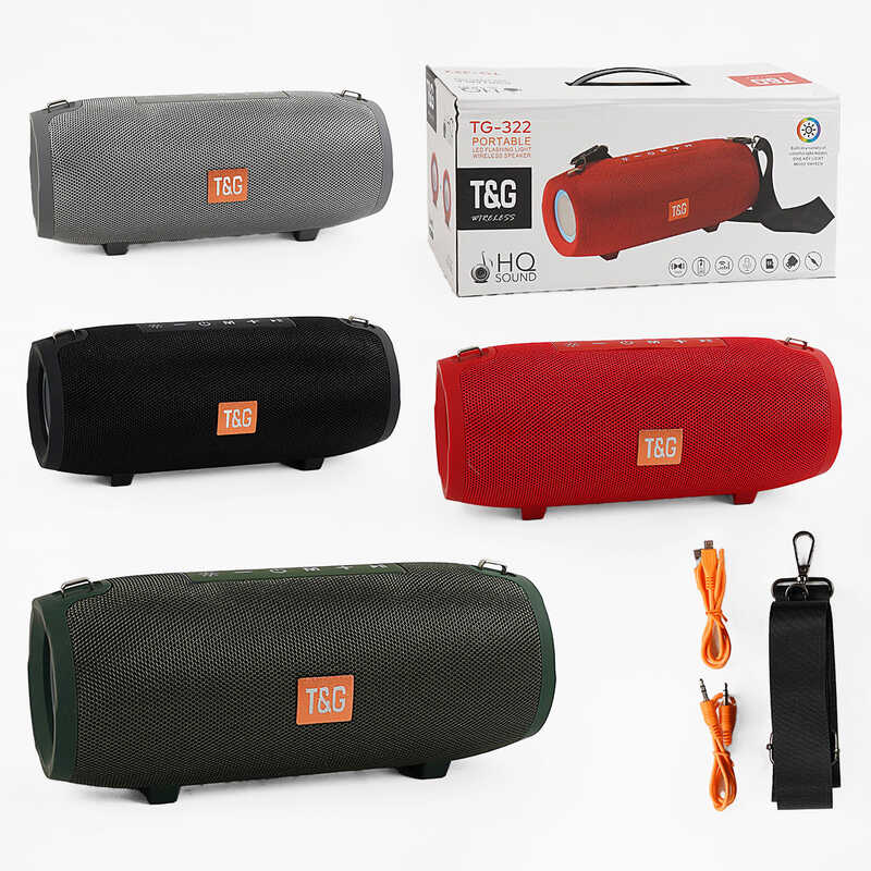 Колонка C 67913 / TG 322 (18) bluetooth, підсвічування, від акумулятора, micro USB, TF-картка, usb-слот, AUX-дріт, в коробці, ВИДАЄТЬСЯ ТІЛЬКИ МІКС ВИДІВ