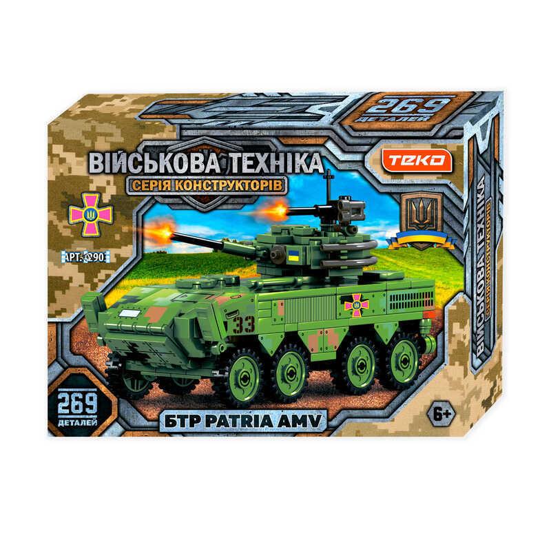 Конструктор "Військова техніка" 42903 (36) "Teko", 269 деталей, БТР PATRIA AMV, в коробці