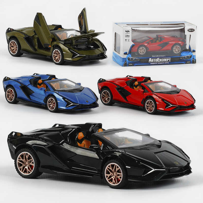 Машина 65003 (48) "Авто Експерт", 4 кольори, металопластик, 1:32, звук, світло, інерція, відчиняються двері, у коробці, МІКС