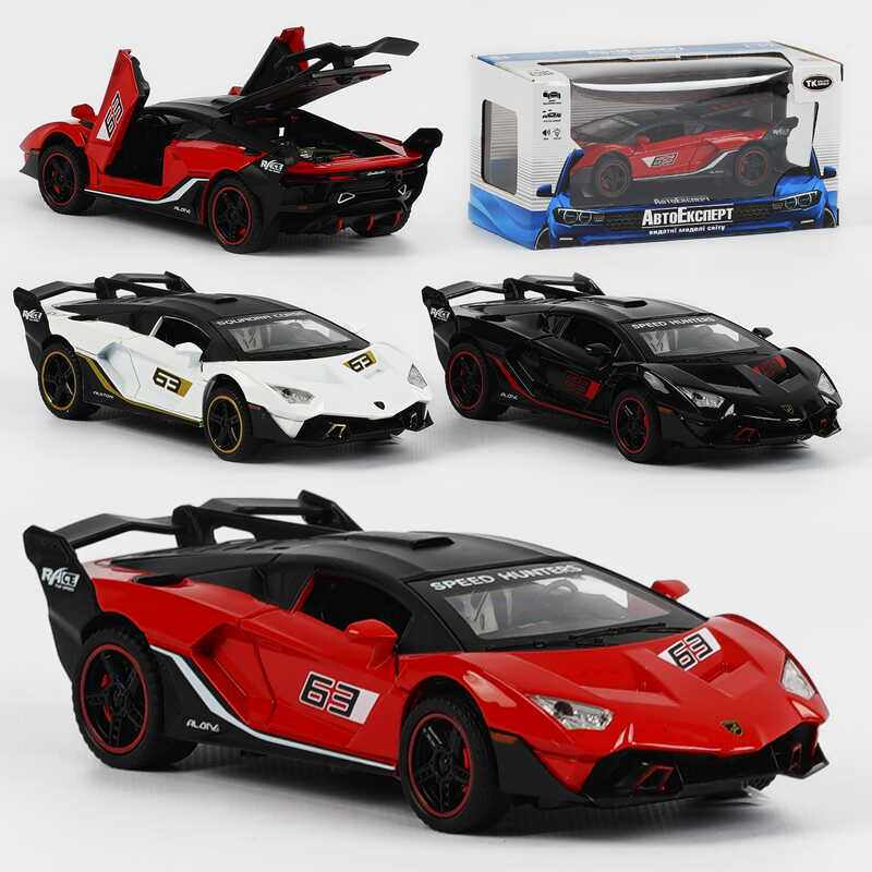 Машина 72009 (48) "Авто Експерт" 3 кольори, металопластик, 1:32, звук, світло, інерція, відчиняються двері, багажник, у коробці, МІКС