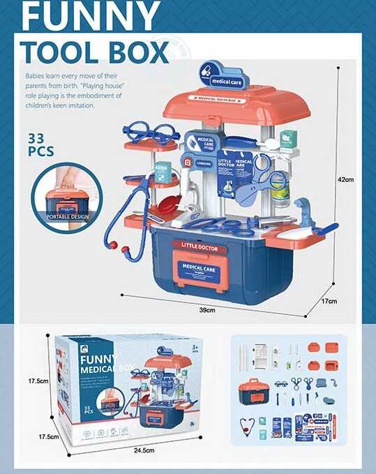 Набір лікаря 628 A 22 (36/2) "Funny medical box", 33 елементи,  у коробці
