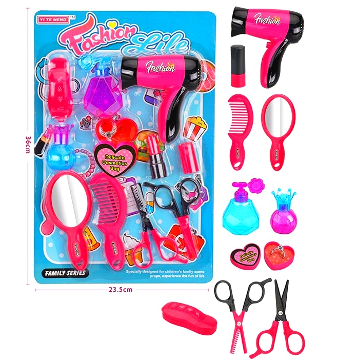 Набір парукаря 58497 , фен , ножиці , гребінці , аксесуари, планшет