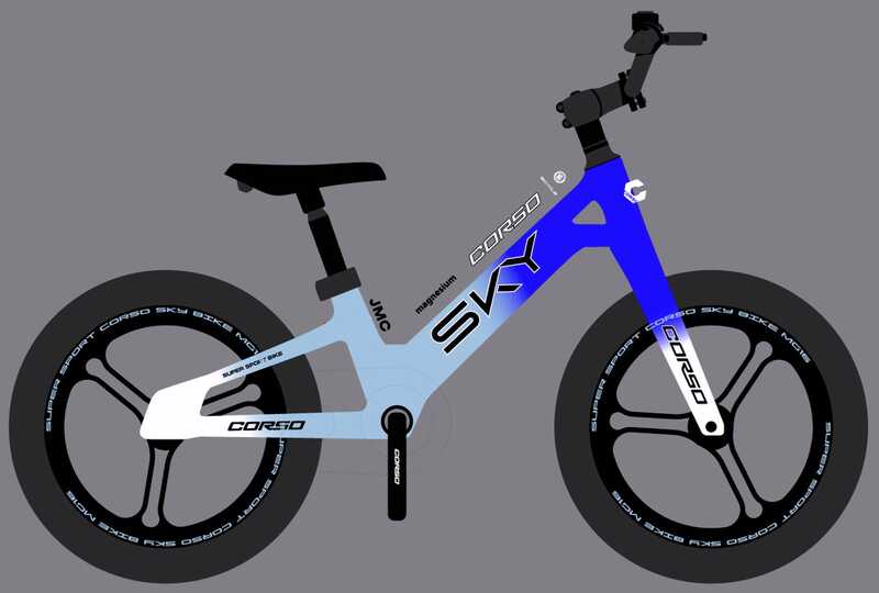 Велосипед 16" дюймів 2-х колісний Corso «Sky» SK-16053 (1) МАГНІЄВА РАМА, ЛИТІ ДИСКИ, ДИСКОВІ ГАЛЬМА, зібран на 75