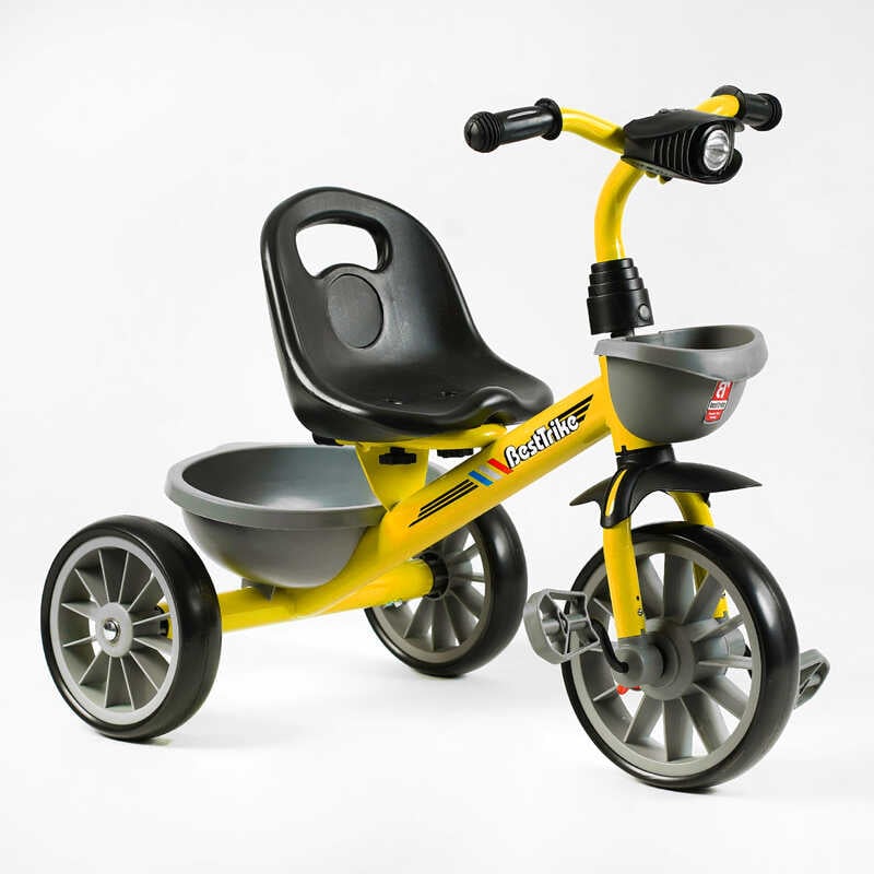 Велосипед 3-х колісний BS-16390 "Best Trike" (1) колеса EVA переднє 12’’, заднє 10’’, сталева рама, фара з музикою та світлом, 1 пісня українською та 2 англійською, 2 кошики, в коробці