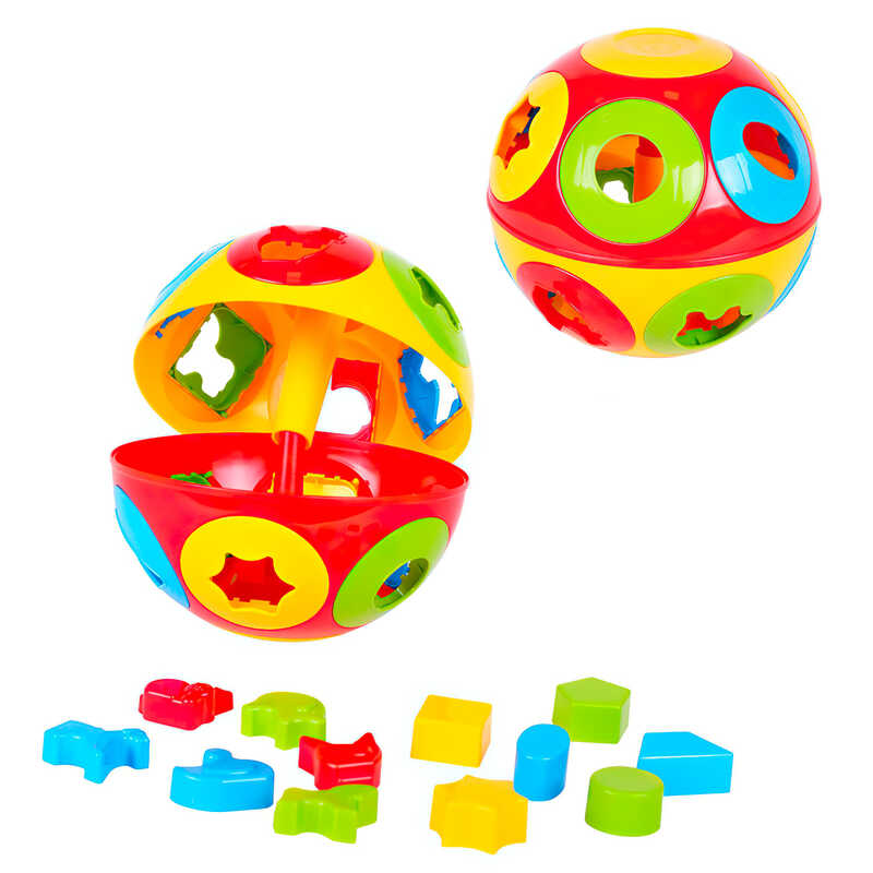гр Гра логічна "Розумний малюк Колобок" 2926 (8) "Technok Toys", 6 тварин, 6 геометричних фігур, сортер, 19 см, в сітці