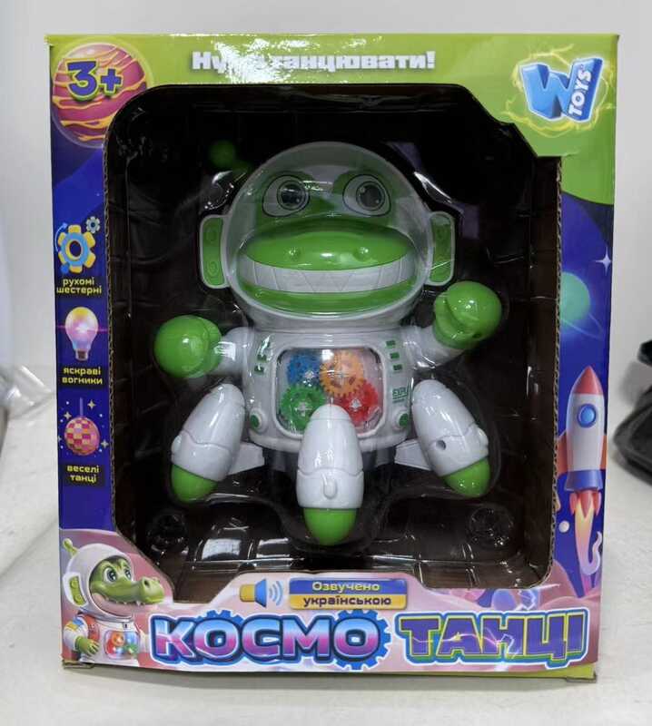 Робот музичний 86838 (36/2) "WToys", ОЗВУЧУВАННЯ УКРАЇНСЬКОЮ МОВОЮ, 2 пісеньки, підсвічування, рухливі елементи, колесо вільного ходу, в коробці