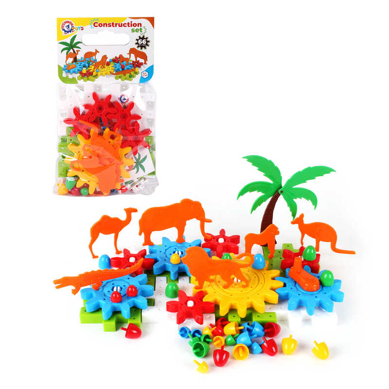гр Іграшка "Конструктор" 3749 (18) "Technok Toys" 66 деталей, фігурки тварин, в пакеті