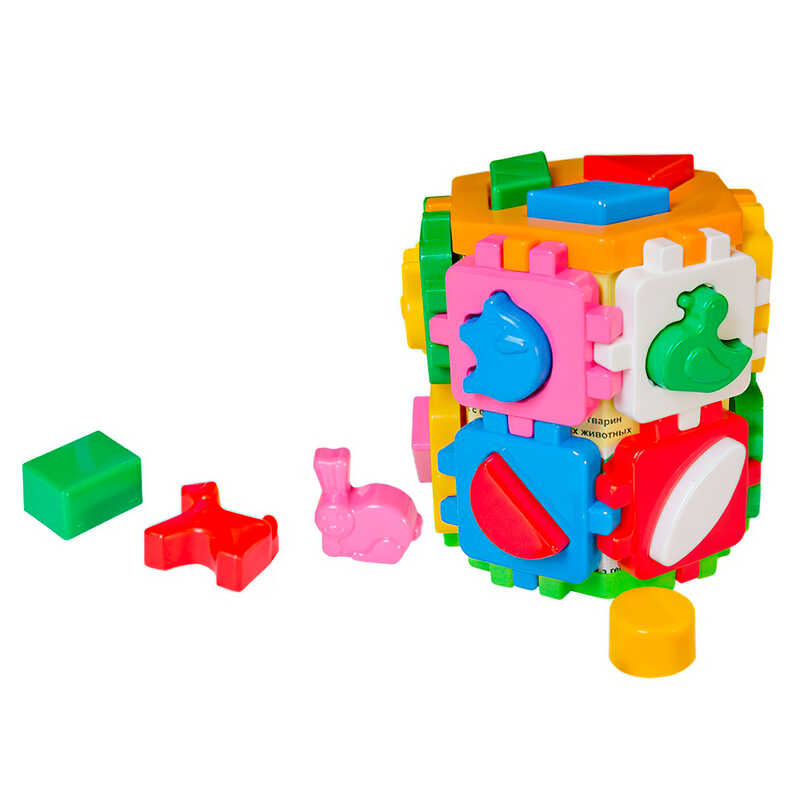 гр Куб "Розумний малюк" 2001 (22) "Technok Toys", 14 граней, тварини та геометричні фігури, 17см, в пакеті