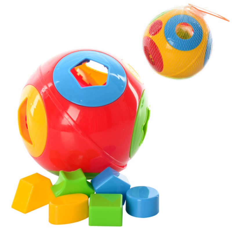 гр Сортер "Розумний малюк" 2247 (18) "Technok Toys", 6 геометричних фігур, 14см, в сітці