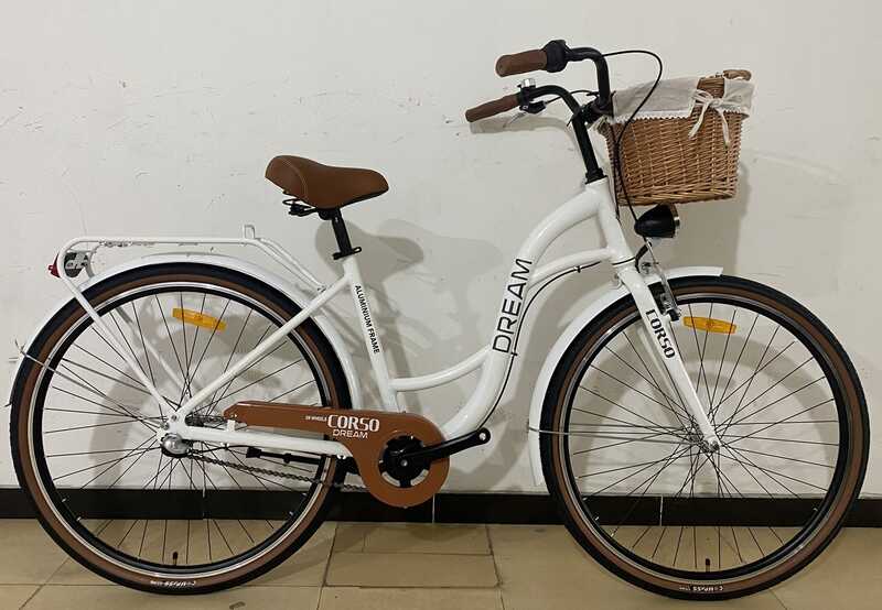 Велосипед міський Corso "Dream" DM-28711 + КОШИК (1) обладнання Shimano Nexus-3, 3 швидкості, алюмінієва рама, кошик, фара
