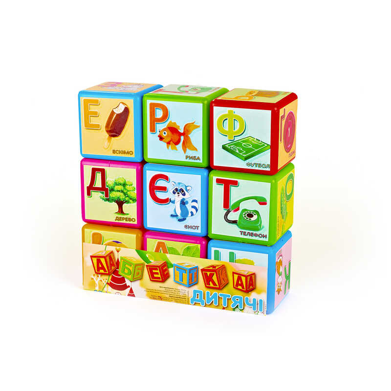 гр Кубики "Абетка" 9 шт укр. велика (21) 14043 "M Toys"