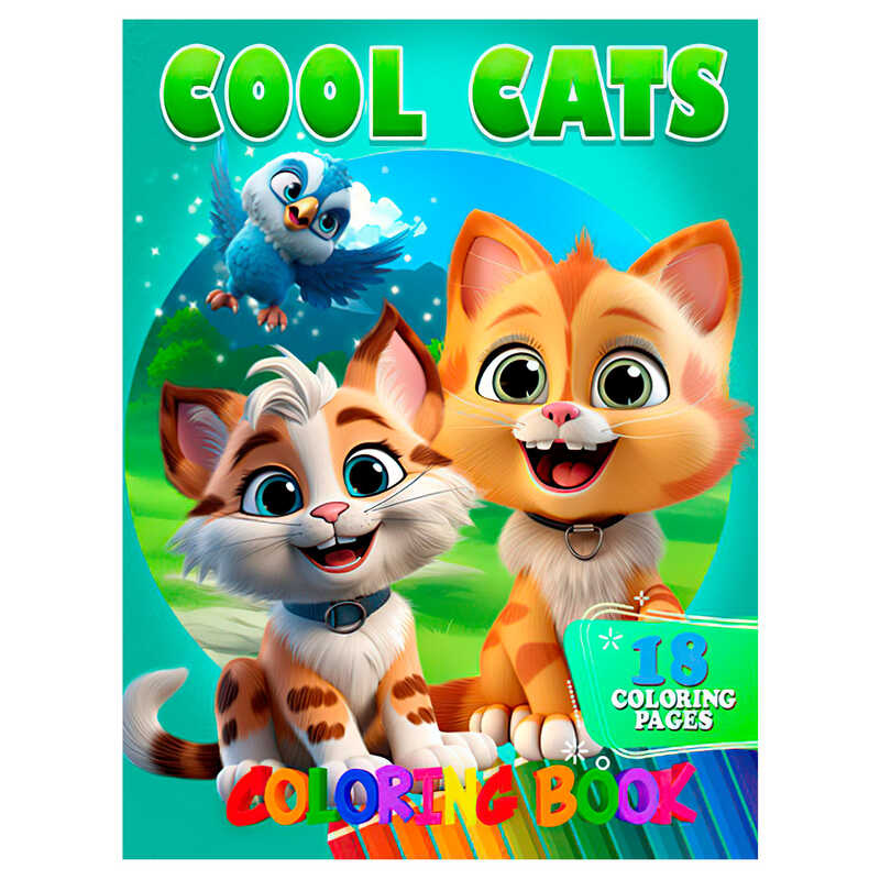 гр Розмальовка 18 кольорових малюнків "Cool Cats" 9789655322897 (50) "Jumbi"