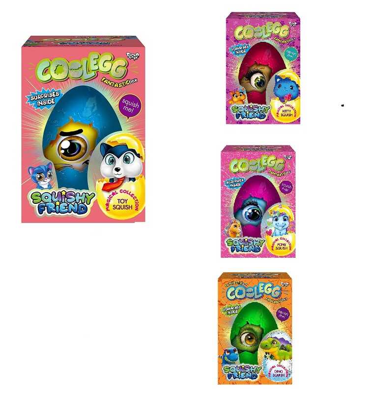 гр Креативна творчість "Cool Egg" 5 видів СЕ-01-01,02,03,04,05 (4) "Danko Toys", ОПИС УКР/РОС. МОВАМИ, кінетичний пісок, орбізи, тісто, сніг, сквіш