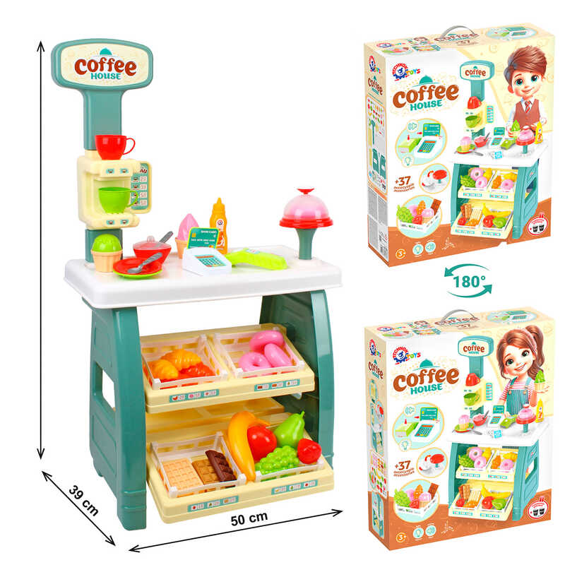 гр Іграшковий набір "Кав’ярня" 9765 (3) "Technok Toys", 50  39  87 см, продукти, каса, гроші, термінал, світло, звук, в коробці