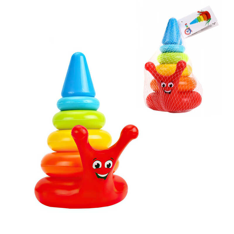 гр Пірамідка 5255 (22) "Technok Toys", "Равлик", висота 20 см, 7 елементів, в сітці