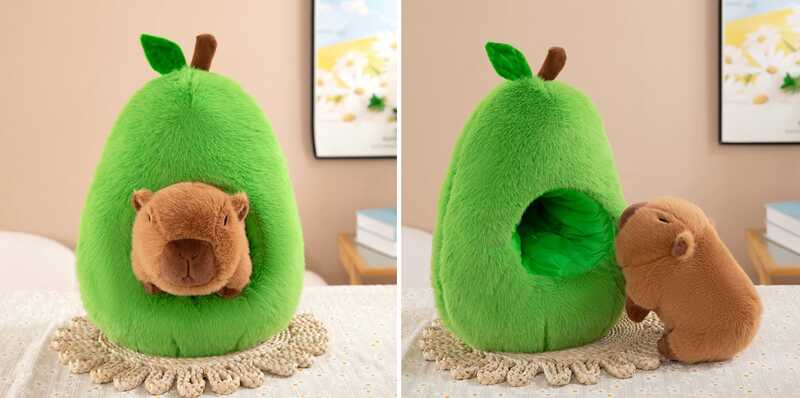 М`яка іграшка M 18186 (150) "Капібара в авокадо", висота 31 см, наповнювач: синтепон