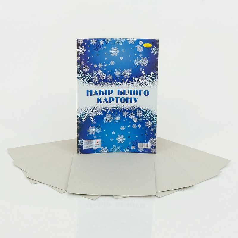 гр Набір білого картону А4 7 аркушів КБ-А4-7 / АП-1103 (30) "Апельсин"