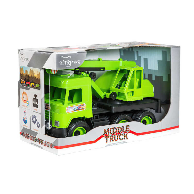 гр Авто "Middle truck" кран (4) 39483 (св. зелений) в коробці "Tigres"
