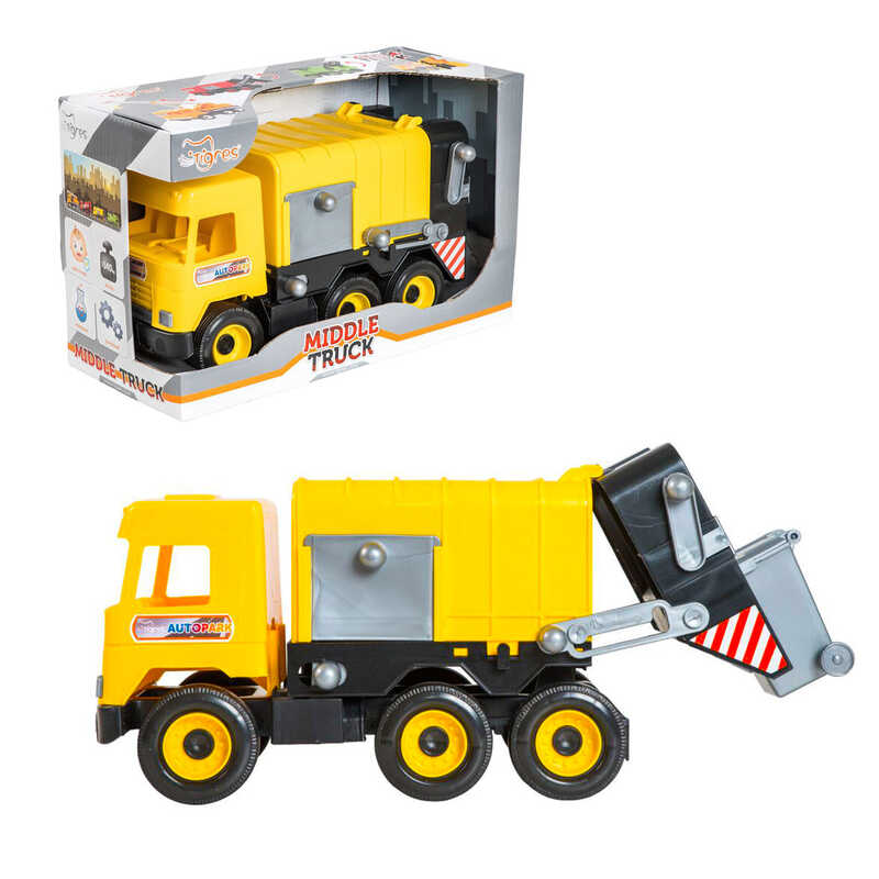 гр Авто "Middle truck" сміттєвоз (4) 39492 (жовтий) в коробці "Tigres"