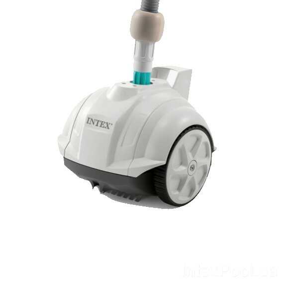 Intex Автоматичний підводний вакуумний робот-пилосос 28007 (1) (ZX50) для очищення дна басейнів, працює від фільтру насоса потужністю від 3407до5678 л