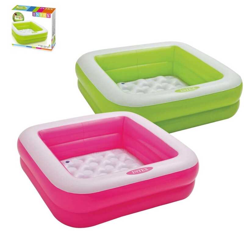 Intex Басейн 57100 NP (6) розміром 85-85-23см, висота борта 18см, обсяг: 60л, від 1-го року