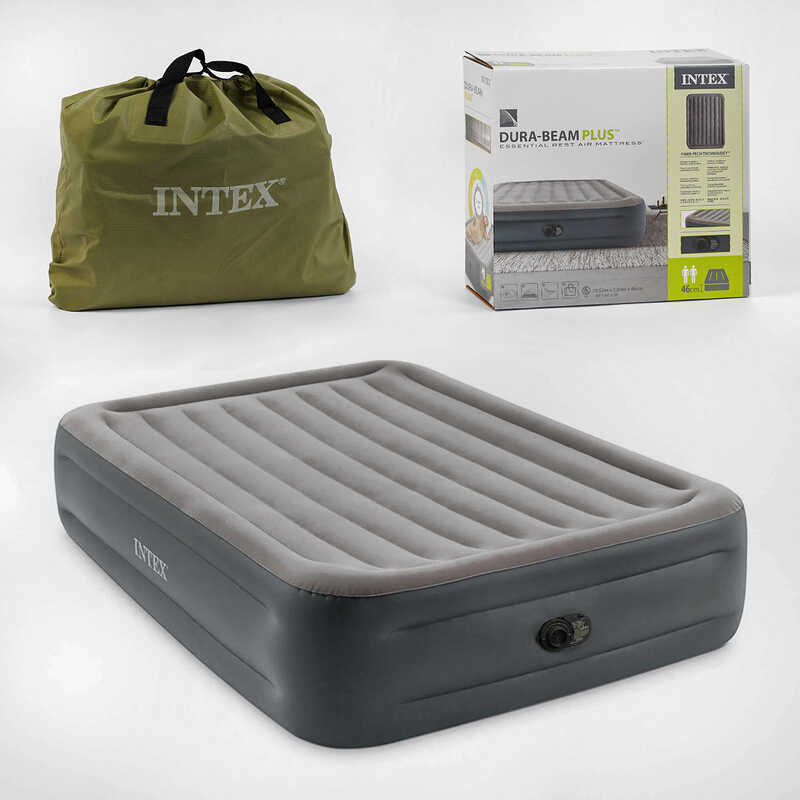 Intex Велюр матрац 64126 NP/ND (2) 152х203/206х46 см, вбудований електричний насос, двоспальний