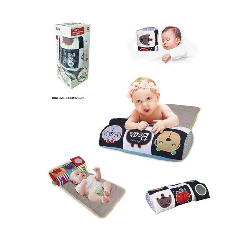 Килимок 023-78 С (16) КОЛІР ЗЕЛЕНИЙ, 75х42 см, м’який, валик з ігровими елементами, у коробці