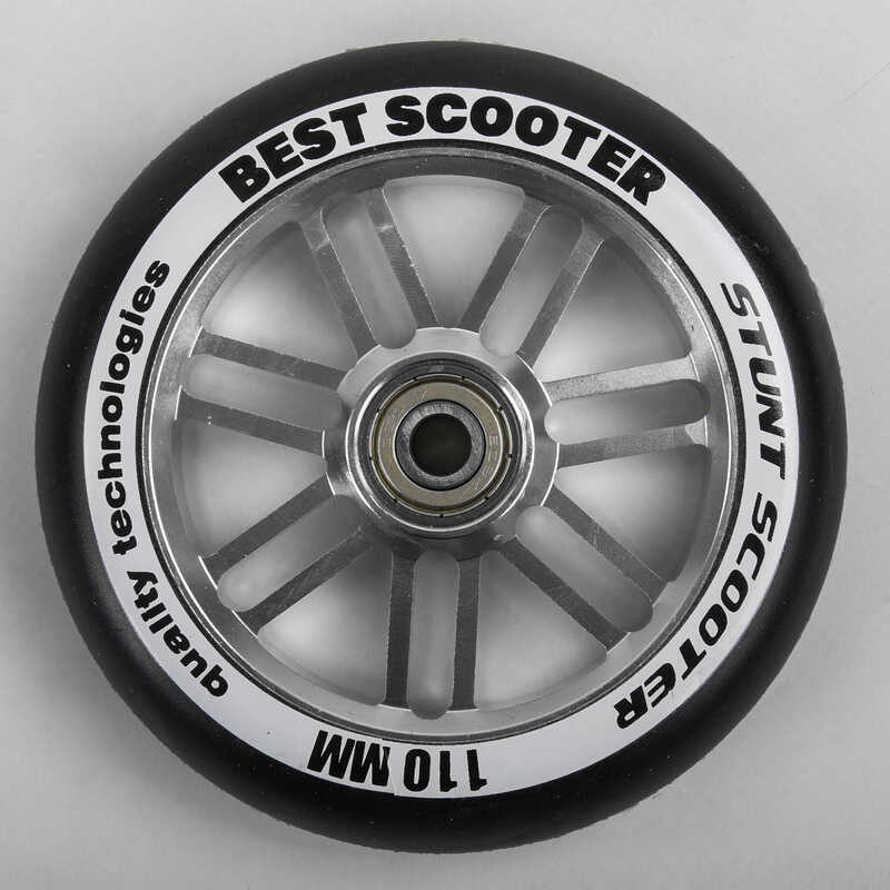 Колесо для трюкового самоката WH - 9604/110 (90) "Best Scooter", колір СРІБНИЙ, 110 мм PU, підшипник ABEC-9