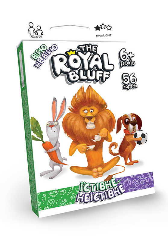 гр Карткова гра "The royal bluff" Їстівне неїстівне RBL-02-01U / укр / (32) "Danko Toys"
