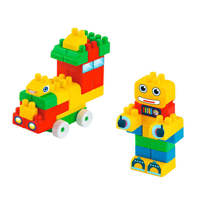гр Конструктор "Mini Blocks №1" (50 деталей) 116/1 (24) "Bamsic", наліпки, в пакеті