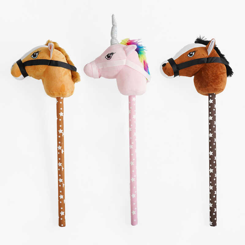 Коник на паличці C 64277 (50) середня висота 70 см, звуки: стукіт копит та іржання, плюшева голова, дерев'яна палиця, ВИДАЄТЬСЯ ТІЛЬКИ МІКС ВИДІВ