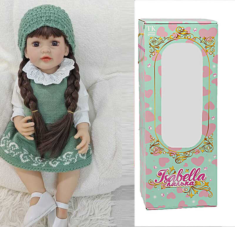 Лялька QM 24109 (12) "TK Group", висота: 50 см, гумова, імітація скляних очей, пустушка, пляшечка, памперс, взуття, капелюшок, в коробці