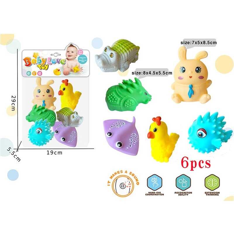 Набір пискавок 916-255 (168/2) 6 штук, середній розмір: 7х5х8.5 см,  в пакеті