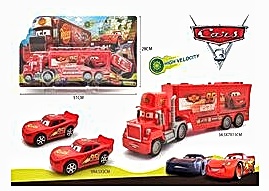 Набір машин 224-1, 2 шт , трейлер , машинка «Тачка» , на листі