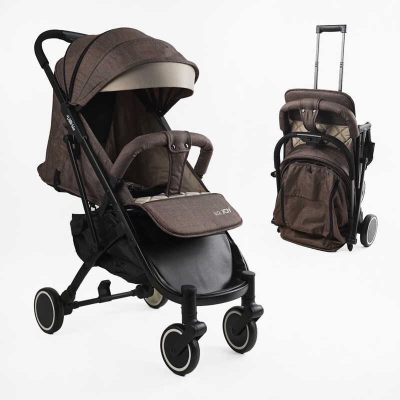 Візок прогулянковий дитячий "JOY" Vittoria 71055 (1) колір КОРИЧНЕВИЙ ЛЬОН, рама алюмінієва, футкавер, телескопічна ручка