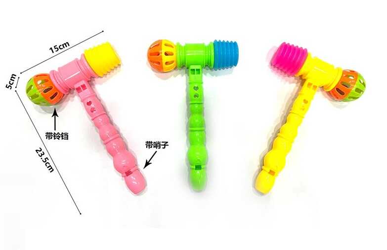 Молоточок 587-4 (504/2) 3 види, брязкальце, пискавка, свисток, у сітці,  ВИДАЄТЬСЯ ТІЛЬКИ МІКС ВИДІВ