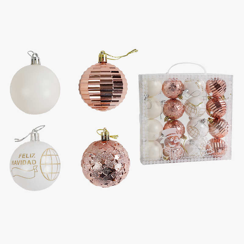 Новорічні прикраси C 67389 (60) 16 штук, кульки, D = 6 см, в слюді