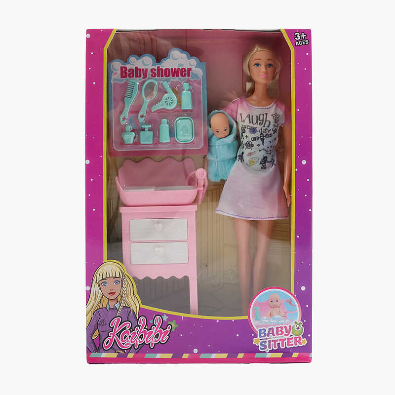 Лялька WG 245 (72/2) висота: 30см, пупсик, пеленальний столик із ванночкою, знімний одяг, рухомі кінцівки, аксесуари, в коробці