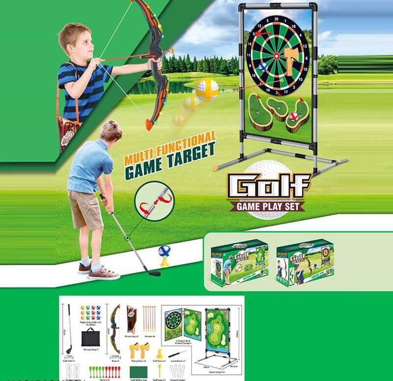 Спортивні ігри 7888-35 A (6) підсвічування, гольф, дартс, лук, стріли, дротики, сумка, ключка, в коробці