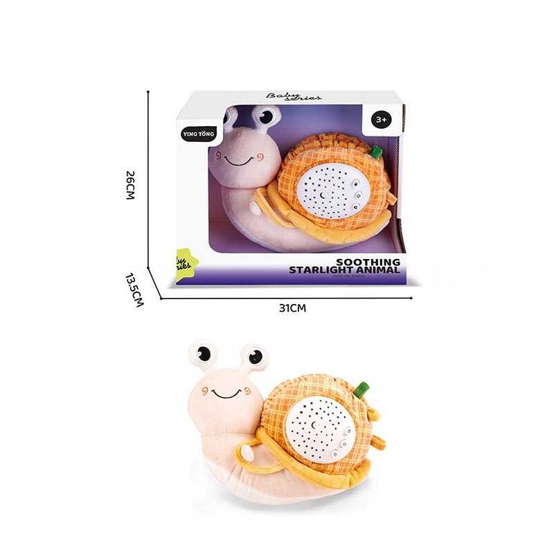 Нічник YT 24-14 (36/2) “Равлик”, висота 23см, проєктор зоряного неба, мелодії, режими гучності, зміна кольорів підсвічування, на батарейках, в коробці