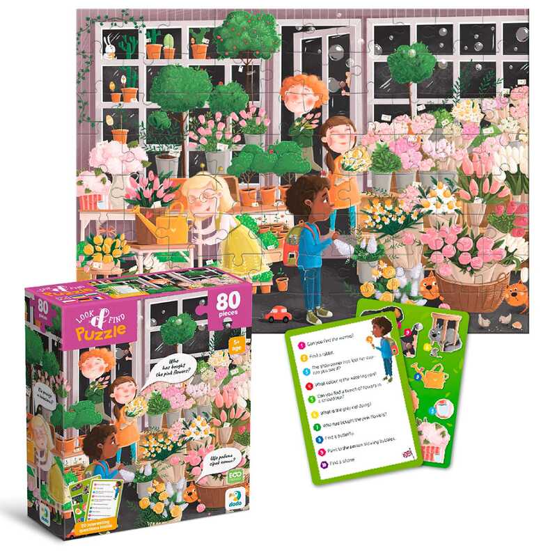 гр Пазл "Шукай та знаходь. Квітуча весна" 300664 (24) "DoDo", 80 елементів, 28х39 см, в коробці