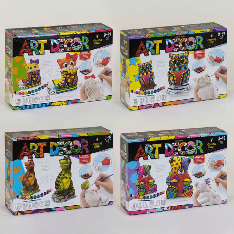 гр Набір для гіпсового лиття "ART DECOR" ARTD-01-01U.02U.03U.04U УКР. (8) "Danko Toys"