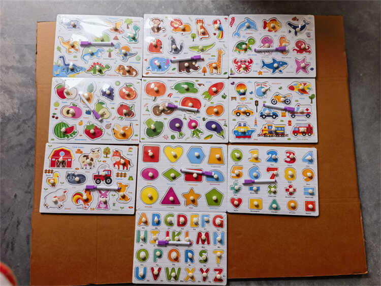 Вкладиші C 75588 (100) дерев’яні, тематичні фігурки, ручка-тримач, маркер, ВИДАЄТЬСЯ ТІЛЬКИ МІКС ВИДІВ