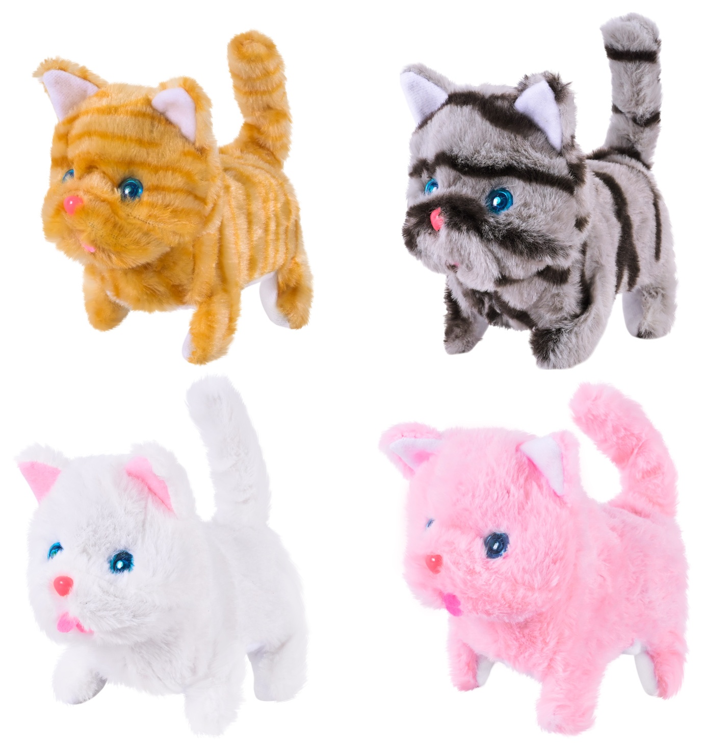 М`яка іграшка «Кошеня» C23910 , нявкає, світло в очах , рухає головою і хвостом , мікс , батар. , без пакування